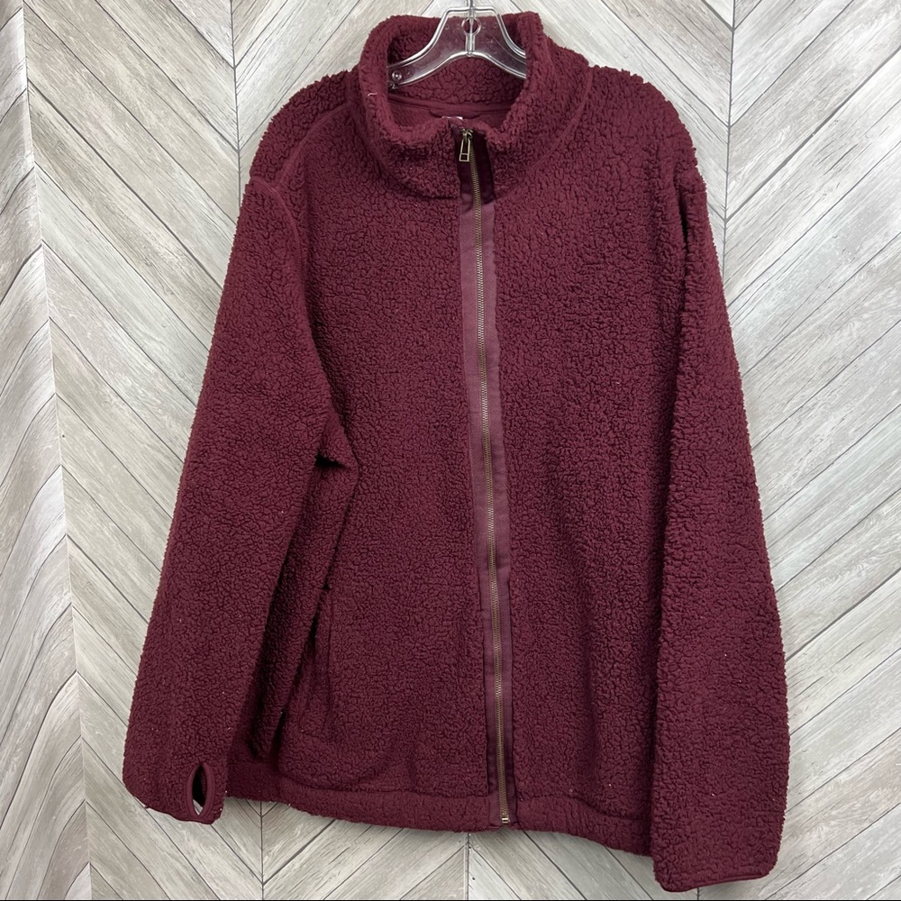 Cozy Sherpa Zip-front Jacket 3x - Picture 3 of 13